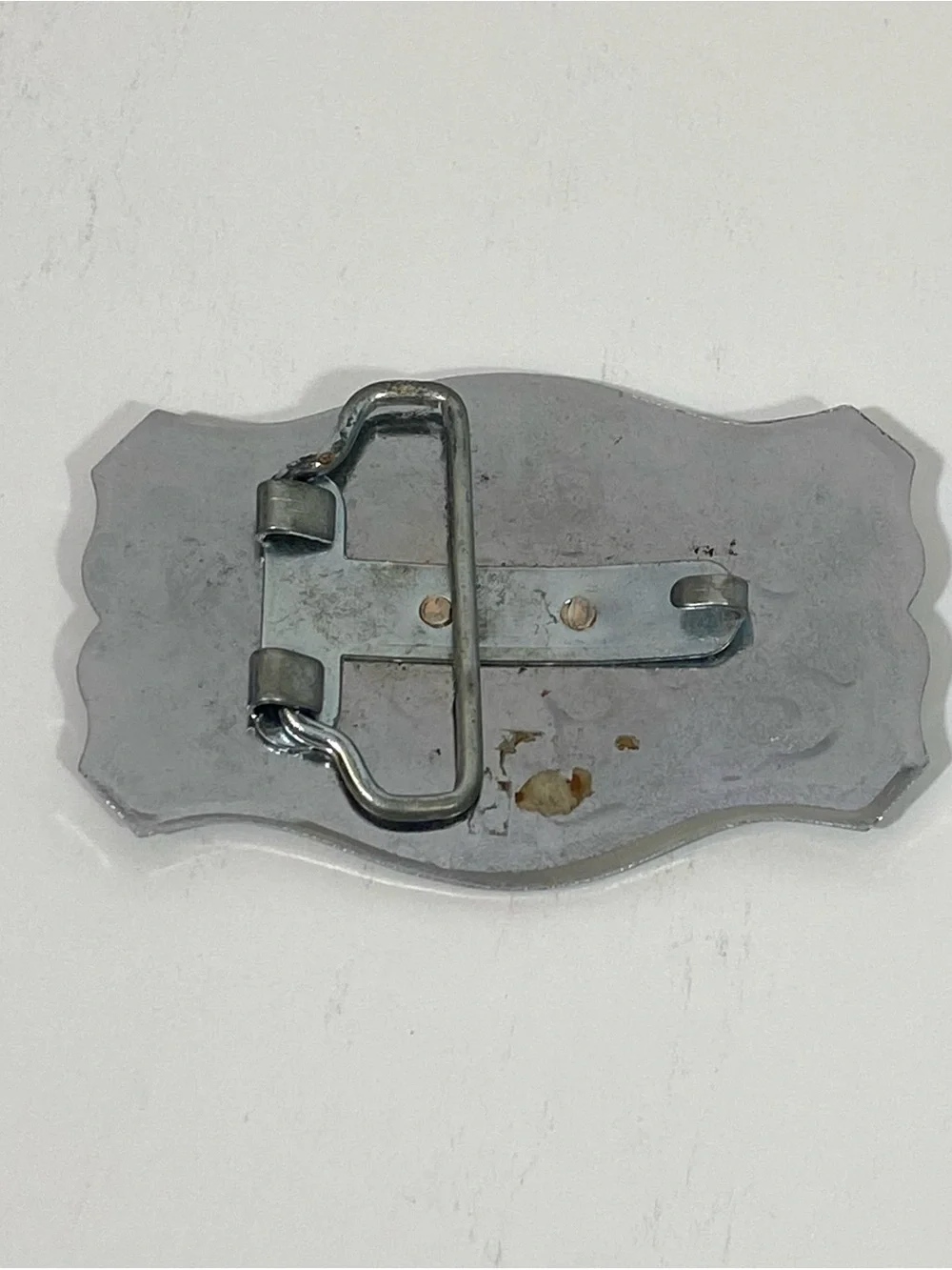 Vintage Las Vegas Western Revolver Belt Buckle - Silver and Gold